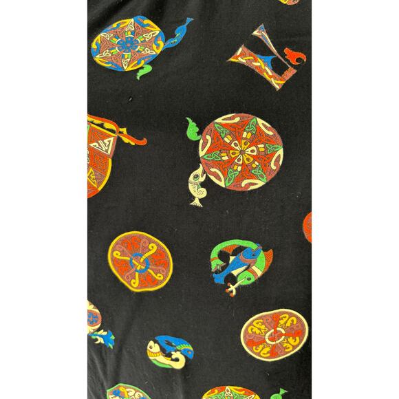 Crisca Abstract Fish Long Sleeve Turtleneck Shirt Womens Size 40 Canada Flawed - Picture 9 of 15